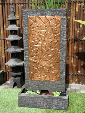 Abstract Copper wall fountain